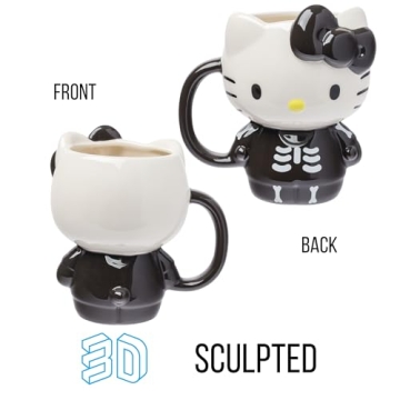 Silver Buffalo Sanrio Hello Kitty Halloween Skeleton Costume Ceramic 3D Sculpted Mug, 20 Ounces