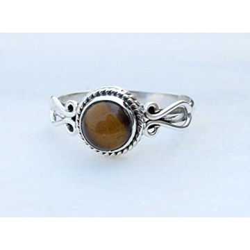 Elegant Tiger Eye Stone Ring - Handmade 925 Silver Jewelry