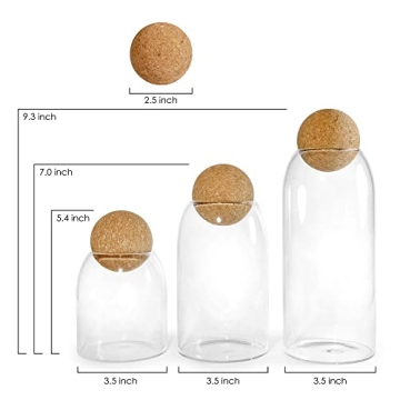 Elegant Glass Storage Jars with Cork Lids for Kitchen Organization
