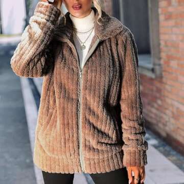 Vipwest Women's Sherpa Jacket - Cozy Stylish Outerwear