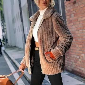 Vipwest Women's Sherpa Jacket - Cozy Stylish Outerwear