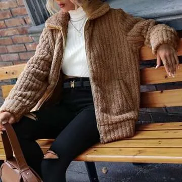 Vipwest Women's Sherpa Jacket - Cozy Stylish Outerwear