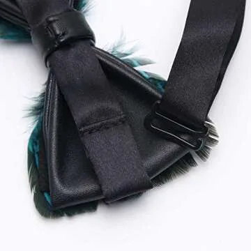 mumusung Men's Peacock Feather Bowtie (Teal Feathers)
