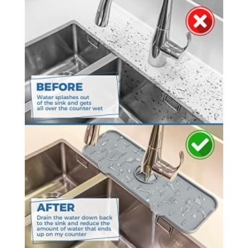 Kitchen Sink Splash Guard - Anti-drip Silicone Mat