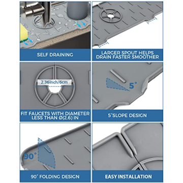 Kitchen Sink Splash Guard - Anti-drip Silicone Mat