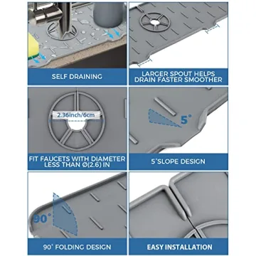 Kitchen Sink Splash Guard - Anti-drip Silicone Mat