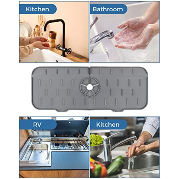 Kitchen Sink Splash Guard - Anti-drip Silicone Mat