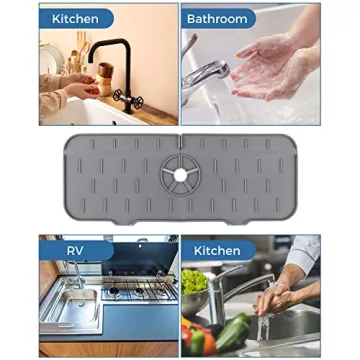 Kitchen Sink Splash Guard - Anti-drip Silicone Mat