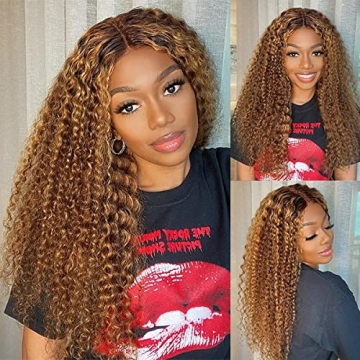 Stylish CYNOSURE Curly Honey Blonde Lace Front Wig