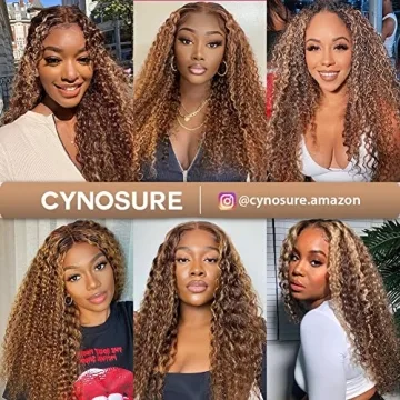 Stylish CYNOSURE Curly Honey Blonde Lace Front Wig