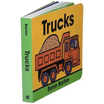 Trucks Board Book for Toddlers with Vibrant Illustrations