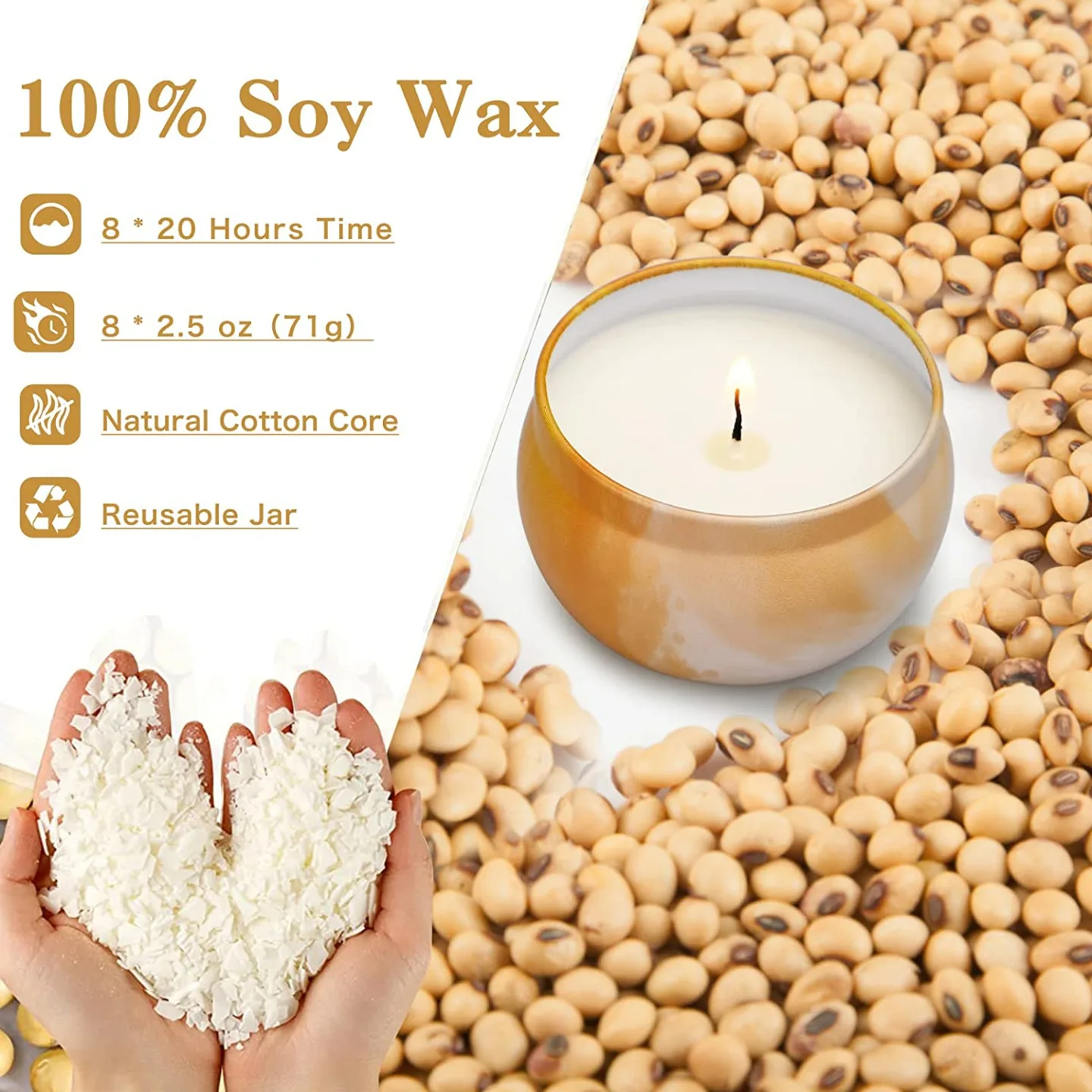 8 Pack Scented Candles Gifts Set for Relaxation