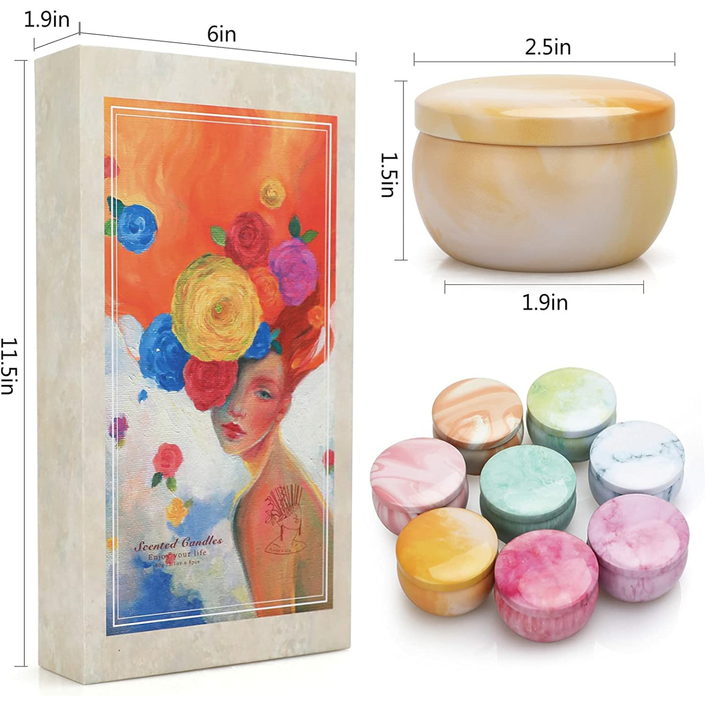 8 Pack Scented Candles Gifts Set for Relaxation