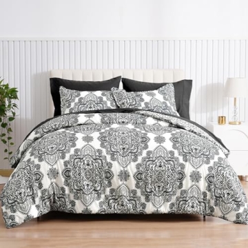 PHF 7 Piece Queen Comforter Set - Stylish Reversible Bedding for All Seasons