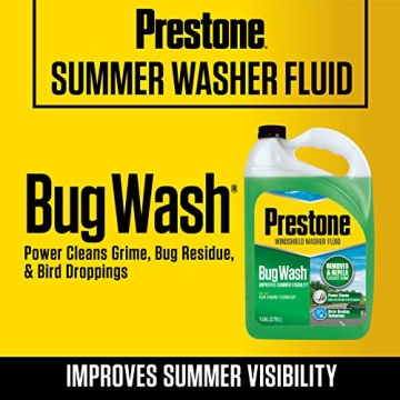 Prestone Bug Wash Windshield Washer Fluid 1 Gallon for Clear Visibility