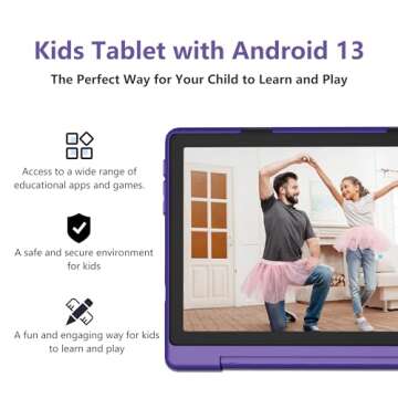 NOBKLEN Kids Tablet 10 Inch with Android 13, 8GB+128GB Storage, 8-core Processor, 1920 * 1200 IPS Di...
