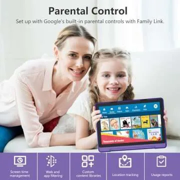 NOBKLEN Kids Tablet 10 Inch with Android 13, 8GB+128GB Storage, 8-core Processor, 1920 * 1200 IPS Display, 8000mAH Fast-Charging Battery, GPS, 5+13M Dual Camera, Parental Controls and Kid-Proof Case