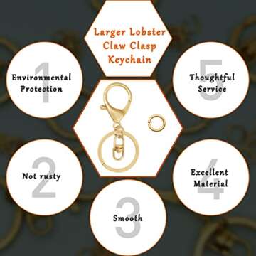 Durable Gold Lobster Claw Clasps Set for Creative Projects