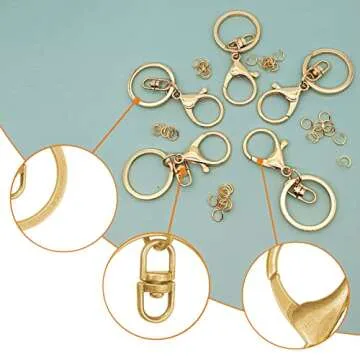 Durable Gold Lobster Claw Clasps Set for Creative Projects