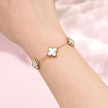Clover Lucky Bracelet 18K Gold Plated Gifts for Women