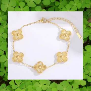 Clover Lucky Bracelet 18K Gold Plated Gifts for Women