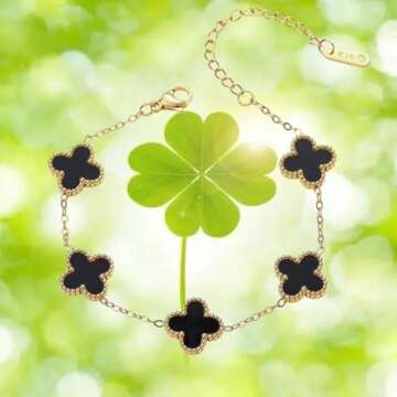 Clover Lucky Bracelet 18K Gold Plated Gifts for Women