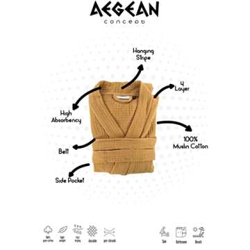 Shop Aegean Concept Turkish Muslin Bathrobe for Everyone