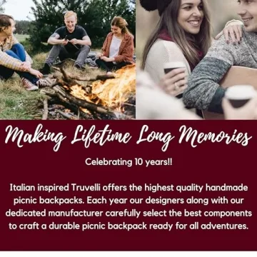 Truvelli Picnic Backpack for Adventures, Grey 12-in-1 Insulated Picnic Backpack for 2, Great Alternative to a Bulky Picnic Basket Set, Romantic Picnic Set for 2, Picnic Basket for 2, Picnic Bag