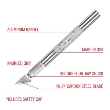 Excel Blades K2 Medium Duty Aluminum Hobby Knife with Precision Blades