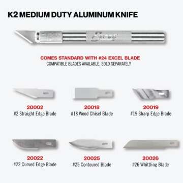 Excel Blades K2 Aluminum Hobby Knife Set for Crafting