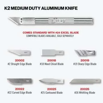 Excel Blades K2 Aluminum Hobby Knife Set for Crafting