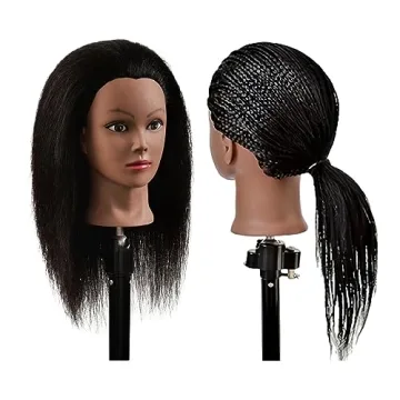WikNifo 100% Human Hair Mannequin for Cosmetology Training