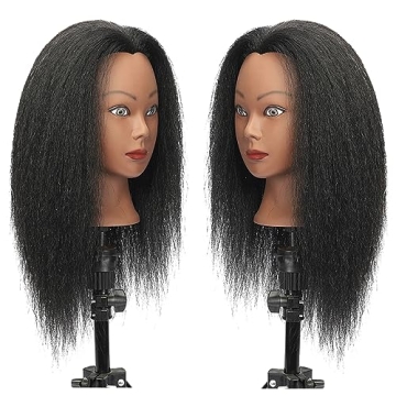 WikNifo 100% Human Hair Mannequin for Cosmetology Training