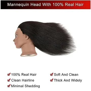 WikNifo 100% Human Hair Mannequin for Cosmetology Training