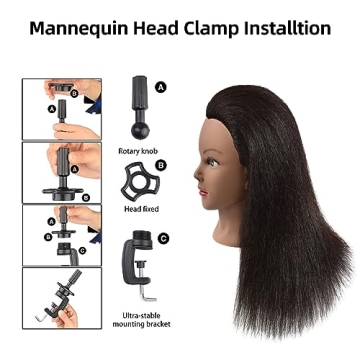 WikNifo 100% Human Hair Mannequin for Cosmetology Training