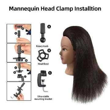WikNifo 100% Human Hair Mannequin for Cosmetology Training