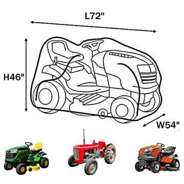Szblnsm Riding Lawn Mower Cover, Waterproof Tractor Cover Fits Decks up to 54", Heavy Duty 420D Poly...