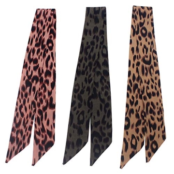 Stylish FYLuoke Silk Satin Leopard Scarf Set for Women