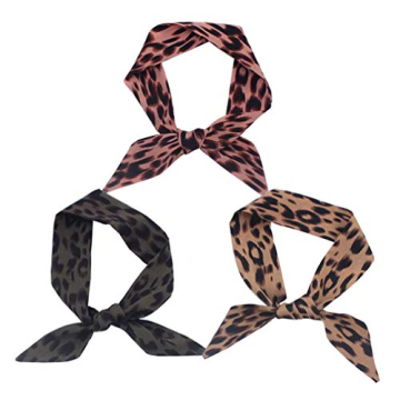 Stylish FYLuoke Silk Satin Leopard Scarf Set for Women