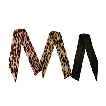 Stylish FYLuoke Silk Satin Leopard Scarf Set for Women