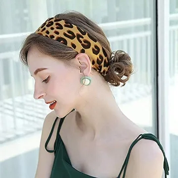 Stylish FYLuoke Silk Satin Leopard Scarf Set for Women