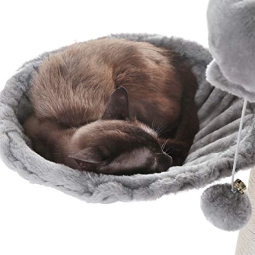 Compact Cat Tree with Scratching Board and Condos