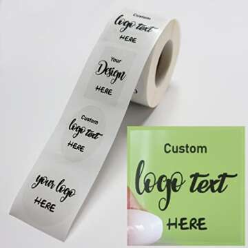 100-500 Pack Custom Clear Stickers Transparent Roll Sticker Waterproof Labels Decals Customized Name...