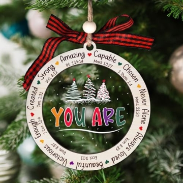 Christian Gifts for Women, 2 Layer Christian Ornaments for Christmas Tree, Religious Christmas Ornam...