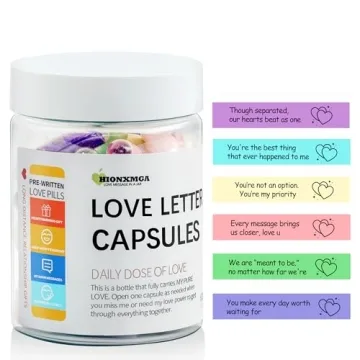 HIONXMGA Long Distance Relationship Gifts - (60PCS) Pre-Written Love Message Capsules In A Plastic B...