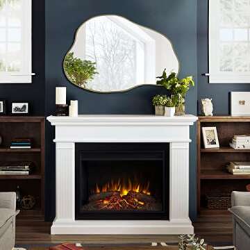 POZINO Gold Irregular Mirror, Cloud Shaped Mirror, Asymmetrical Wall Mirror, Unique Modern Mirror for Living Room Bathroom Bedroom Entryway, 30"x20.5"