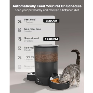 Automatic Cat Feeder for Two Cats with 10s Meal Call