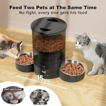 Automatic Cat Feeder for Two Cats with 10s Meal Call