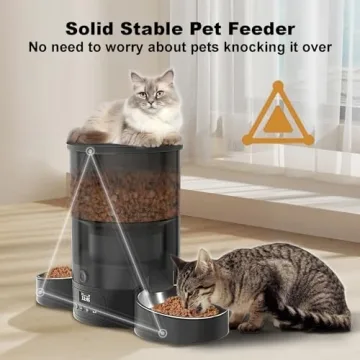 Automatic Cat Feeder for Two Cats with 10s Meal Call