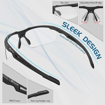 SCVCN Photochromic Sport Sunglasses with UV400 Protection
